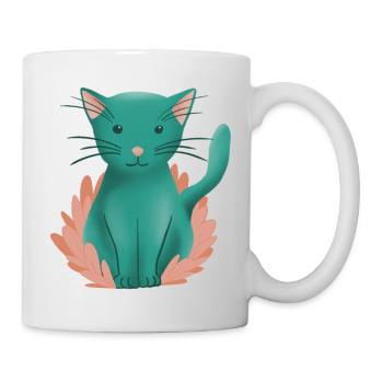 Süße Kätzchenkatze und Natur - Tasse - Weiß - Rechts