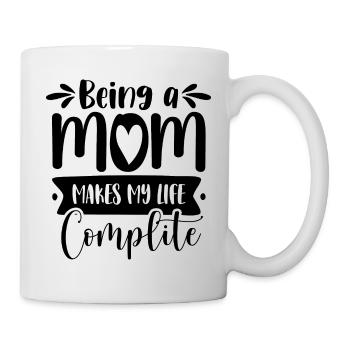Being a mother completes me - Mug - white - Right