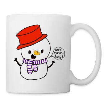Schneemann - Let's have a hug - Tasse - Weiß - Rechts