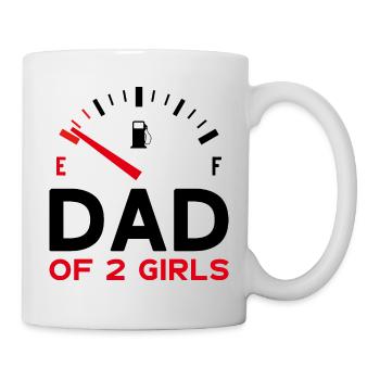DAD OF 2 GIRLS VATERTAG - Tasse - Weiß - Rechts