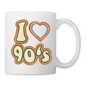 ich liebe die 90's Peace Zeichen - Tasse - Weiß - Rechts