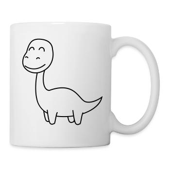 Dinosaur brontosaurus Comic - Mug - white - Right