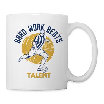 Hard Work Beats Talent Retro Cool Football Designs - Mug - white - Right