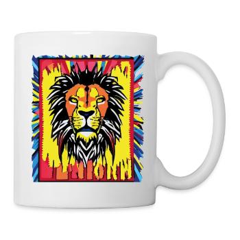 Pop-Art Lion's Head - AI Art - Mug - white - Right
