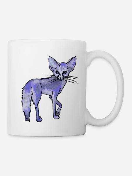 Magischer Wüstenfuchs, Blau - Tasse - Weiß