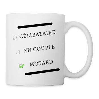 motard célibataire et fière - Mug blanc - blanc - Droite