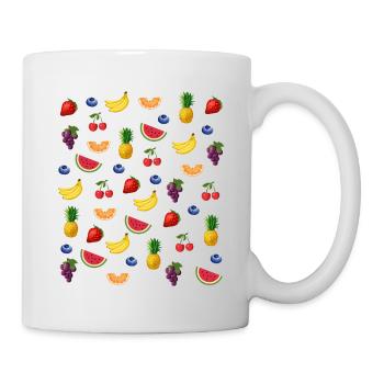 fruit motif fraise raisin cerise ananas - Mug blanc - blanc - Droite