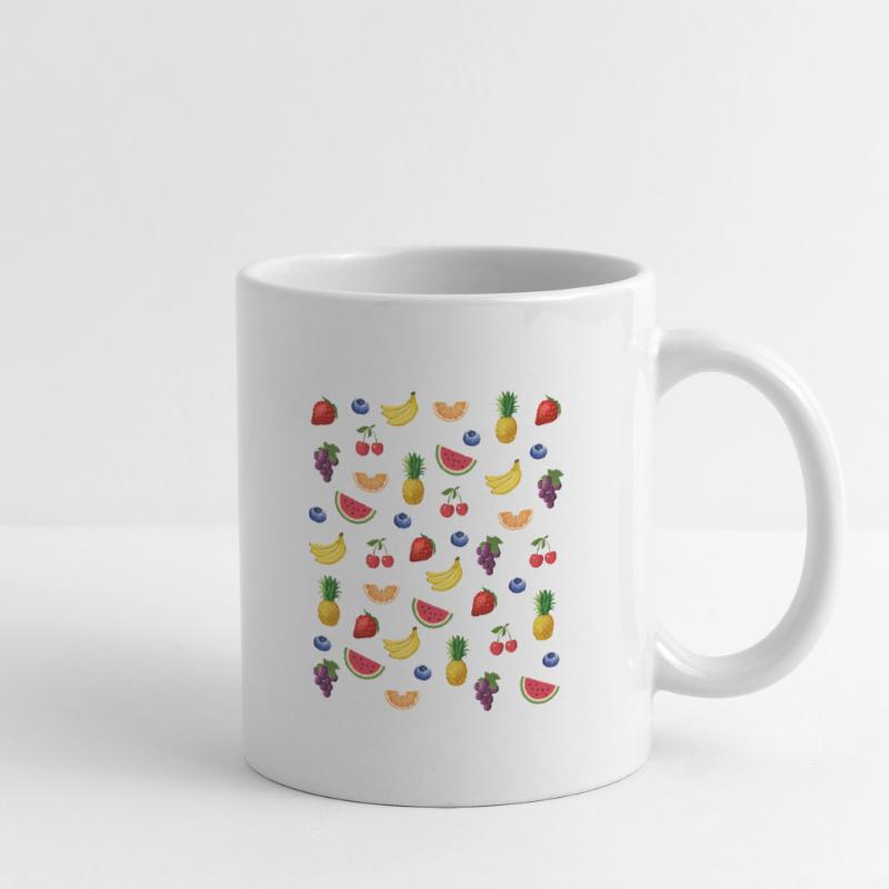 fruit pattern strawberry grape cherry pineapple Mug
