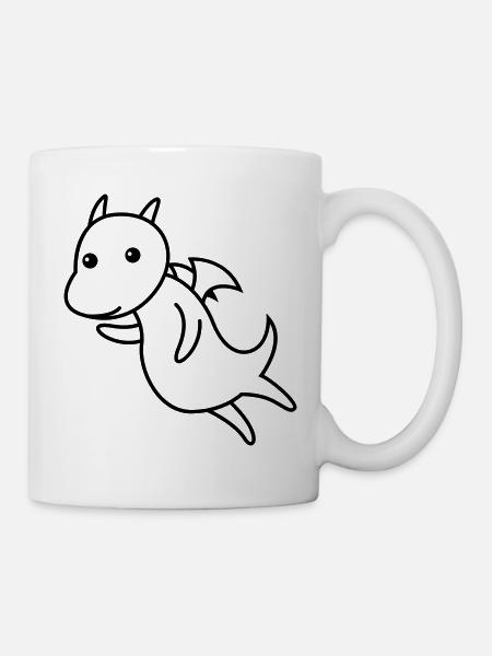 Drache Comic Tier - Tasse - Weiß