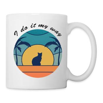 Palmiers Chat - Mug blanc - blanc - Droite
