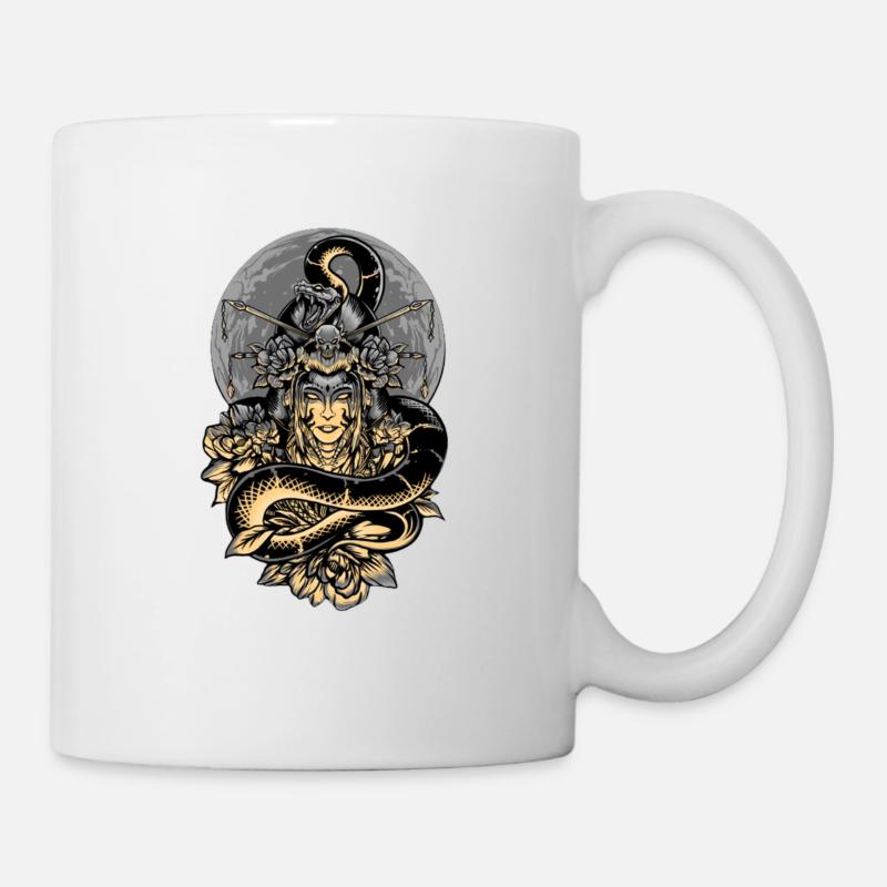 Snake Moon Woman - Tasse - Weiß