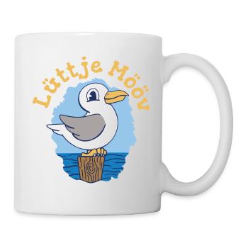 Lüttje Mööv Plattdeutsch kleine Möwe - Tasse - Weiß - Rechts