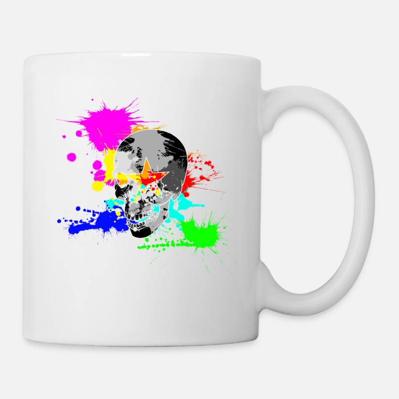 Skull Star splash - Mug - white