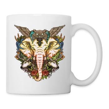 The majestic elephant with the creature of the night - Mug - white - Right