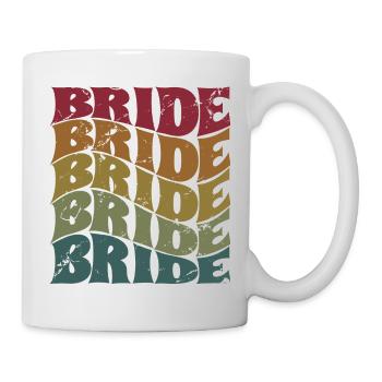 Retro Bride Matching Mariage Couple Fiançailles - Mug blanc - blanc - Droite