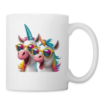 Einhorn zwei coole Einhörner Festival Einhornshirt - Tasse - Weiß - Rechts