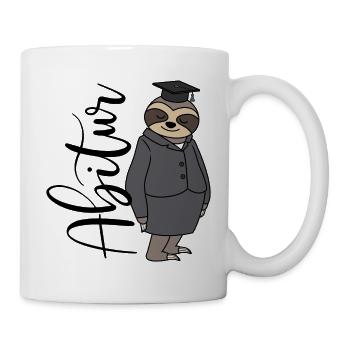 Abschluss Faultier Frau Abi Schulabschluss Abitur - Tasse - Weiß - Rechts