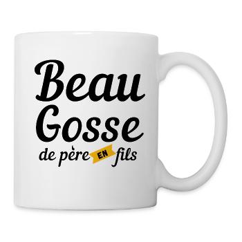 Beau gosse de père en fils - Mug blanc - blanc - Droite