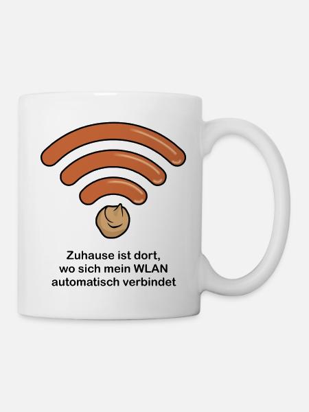 Home is where your Wi-Fi connects automatically - Tasse - Weiß