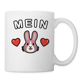 Mein Hase rosa mit Herzen ❤️🐰❤️ - Tasse - Weiß - Rechts