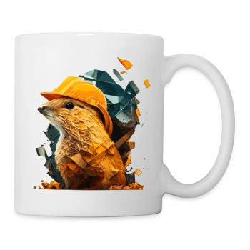 Cet spermophile est pour la sécurité au travail avec casque - Mug blanc - blanc - Droite