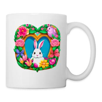 Easter Heart White Colorful Flowers - Mug - white - Right