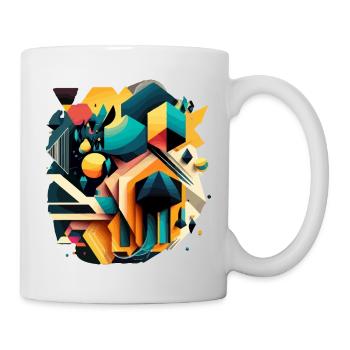 Abstrakte Geometrie - Tasse - Weiß - Rechts