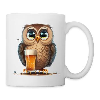 Süße Bier Eule - Tasse - Weiß - Rechts