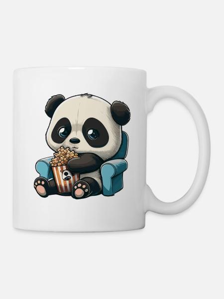 Série Junkie Series Marathon Panda Popcorn Canapé - Mug blanc - blanc