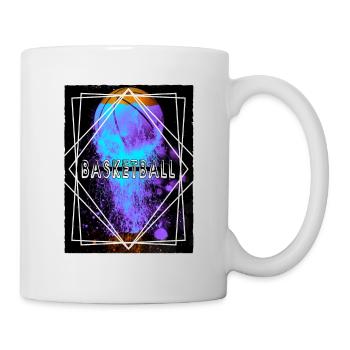 Basketball Feu Basketteur Joueur Dunking Sport Rétro - Mug blanc - blanc - Droite