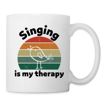 Singing is my therapy! black - Mug - white - Right