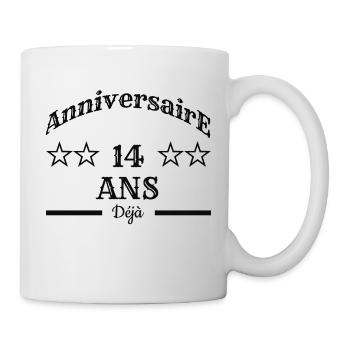 Anniversaire 14 ans déjà - Mug blanc - blanc - Droite