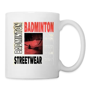 Badminton Federball Sport Spieler Vintage Retro - Tasse - Weiß - Rechts