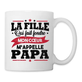 La fille qui fait fondre mon cœur m appelle papa - Mug blanc - blanc - Droite
