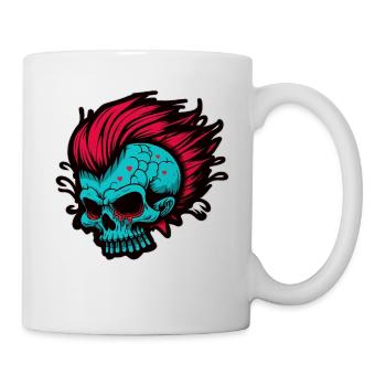 Cartoon Horreur Punk Zombie Skull - Mug blanc - blanc - Droite