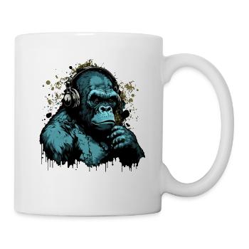Gorilla Disc Jockey - Mug - white - Right