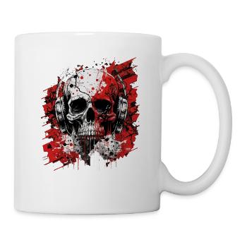 Zombie skull Disc Jockey - Mug - white - Right