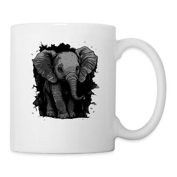 Mignon bébé éléphant - Mug blanc - blanc - Droite