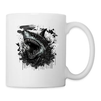 Shark in a bad mood - Mug - white - Right