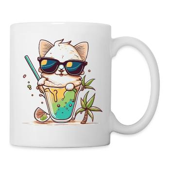 Le chat le plus cool de la plage - Mug blanc - blanc - Droite