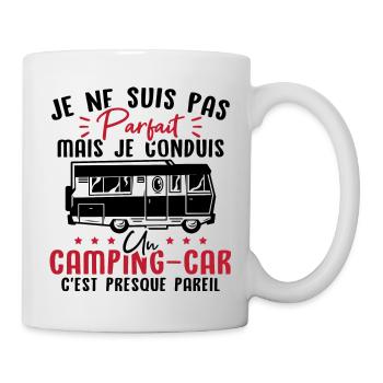 Pas parfait mais je conduis un camping car - Mug blanc - blanc - Droite