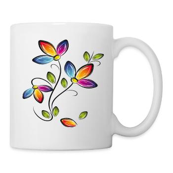 Flower vine, Flowers - Mug - white - Right