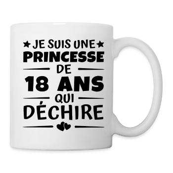 princesse de 18 ans / anniversaire 18 ans - Mug blanc - blanc - Droite