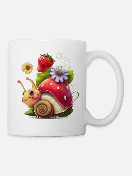 Escargot mignon - Mug blanc - blanc