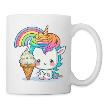 Unicorn paradise with rainbow hair - Mug - white - Right