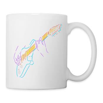 Rainbow guitariste coloré. Guitare électrique. - Mug blanc - blanc - Droite
