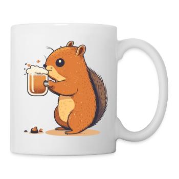 Écureuil doux à la bière - Mug blanc - blanc - Droite