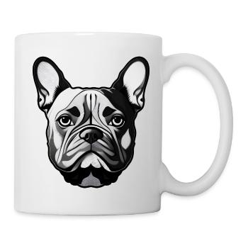 Illustration de portrait de bouledogue français - Mug blanc - blanc - Droite