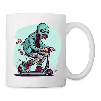 The monster on the scooter - Mug - white - Right