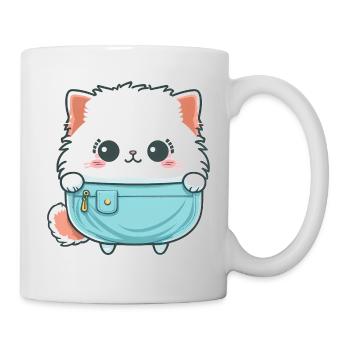 Mignon chat angora dans un sac - Mug blanc - blanc - Droite